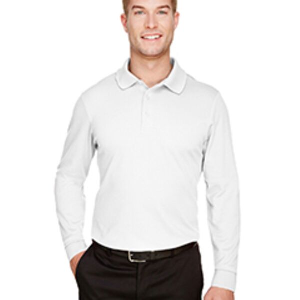 CrownLux Performance® Men's Plaited Long Sleeve Polo Thumbnail